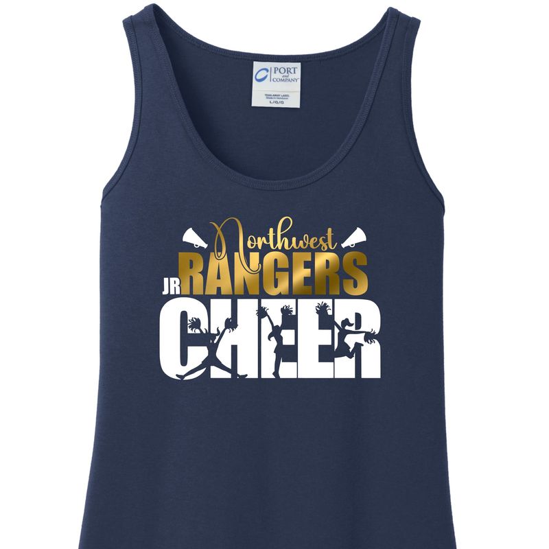 Jr Rangers Cheer Ladies Tank Top