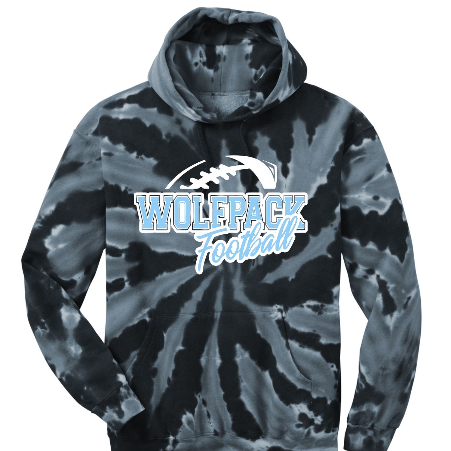 Wolfpack Football Tie Dye Hoodie