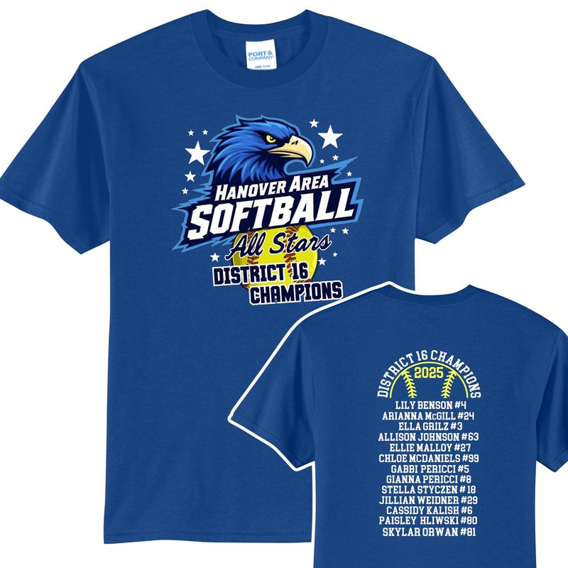 Hanover Area Softball District 16 Championship Tshirt