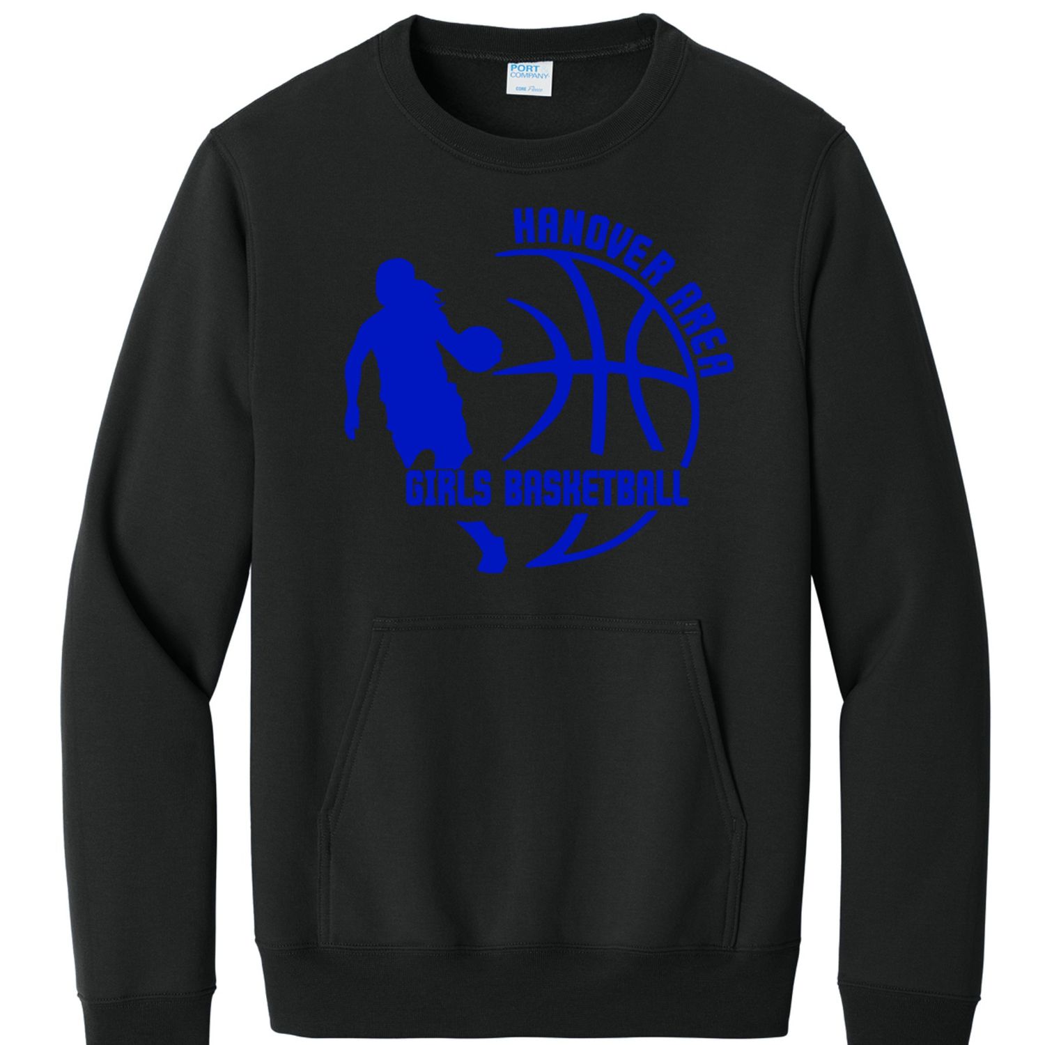Hanover Area Girls Basketball Pocket Crewneck (Noodie)