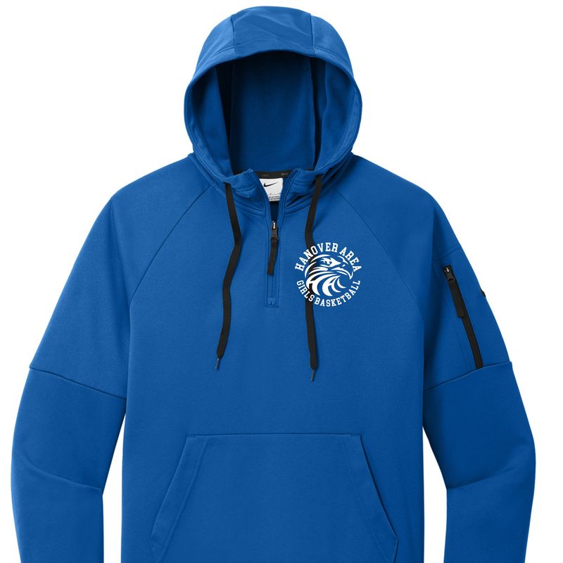 Hanover Area Girls Basketball Hawk Head Nike 1/4 Zip Hoodie
