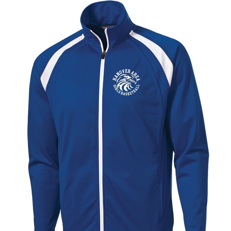 Hanover Area Girls Basketball Hawk Head Tricot Track Jacket