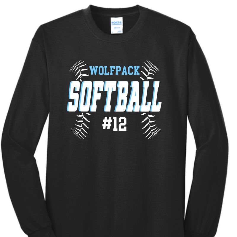 Wolfpack Softball Stitched Crewneck Sweatshirt