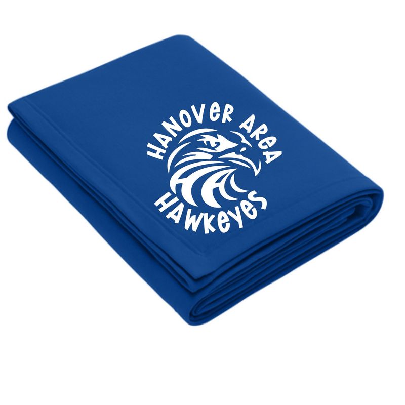 Hanover Area Unified Track &amp; Field Hawk Head Sweatshirt Blanket