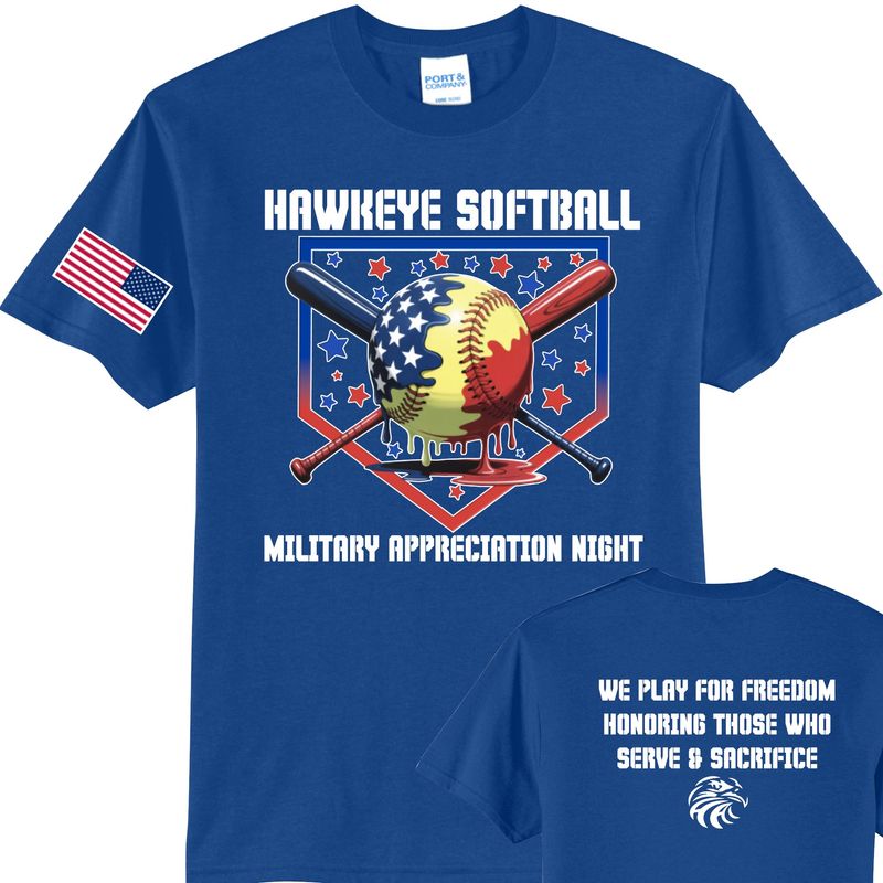 Hawkeye Softball Military Appreciation Night Tshirt