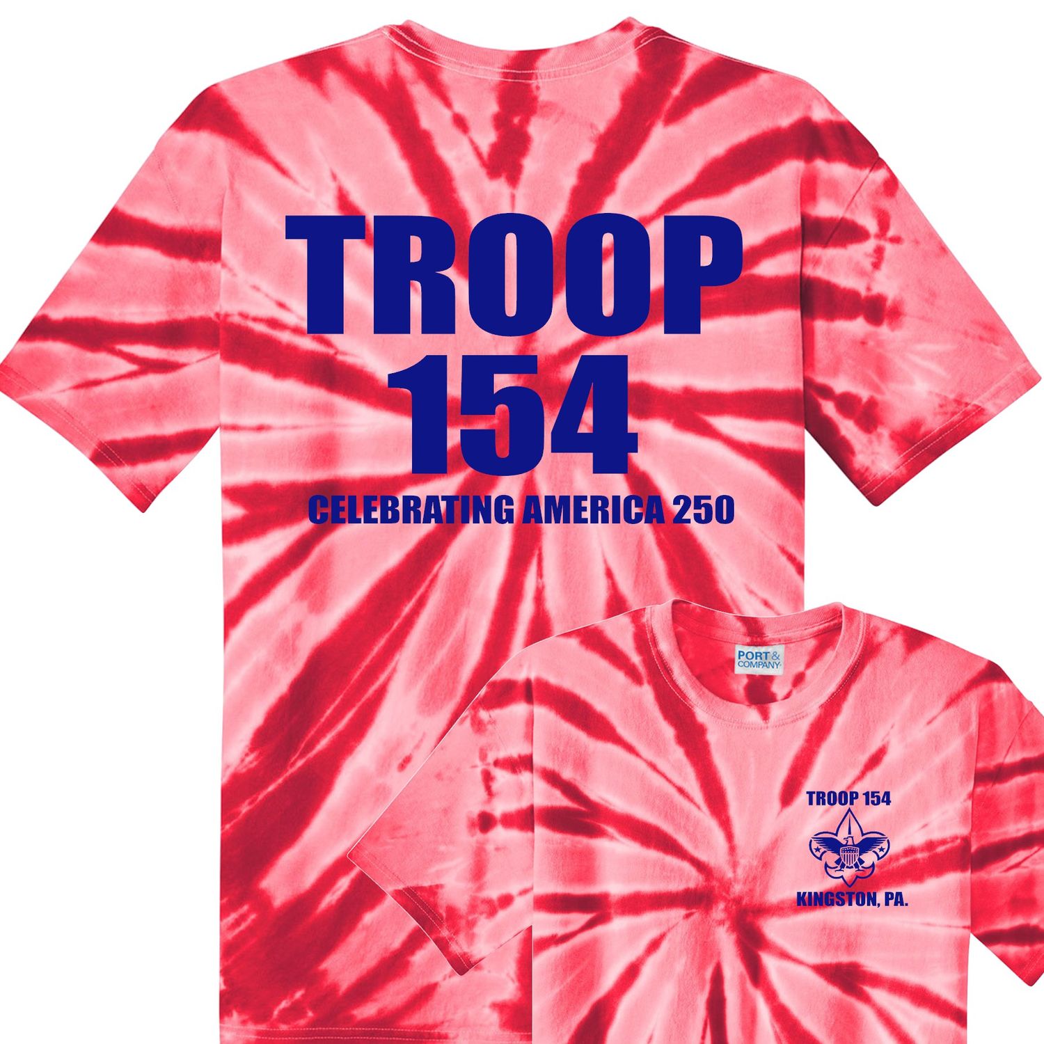 Troop 154 Celebrating America Tie Dye Tshirt