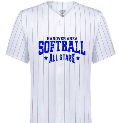 Hanover Area Softball All Stars Full Button pinstripe Jersey