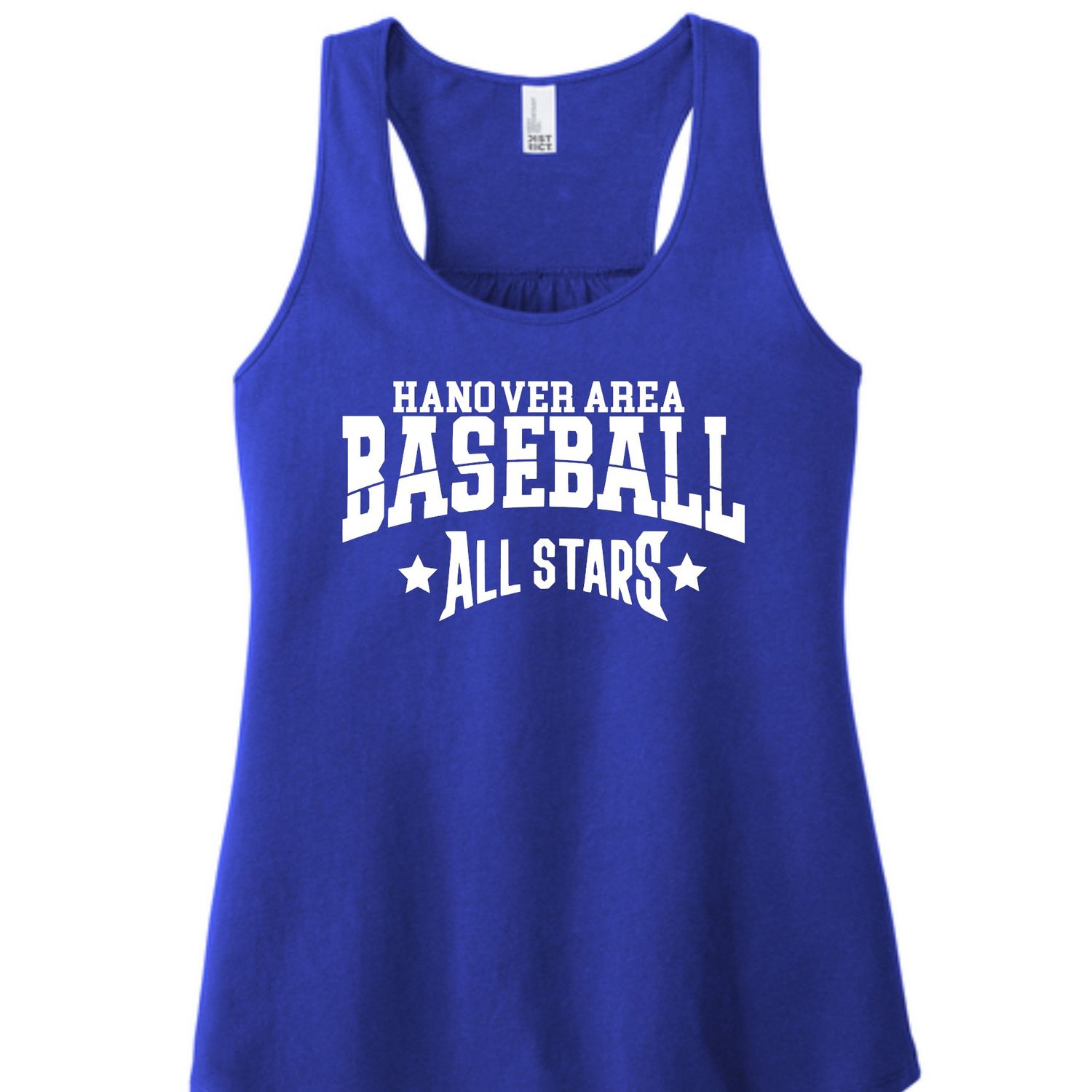 Hanover Area Little league All Stars Baseball Gathered Racerback Tank