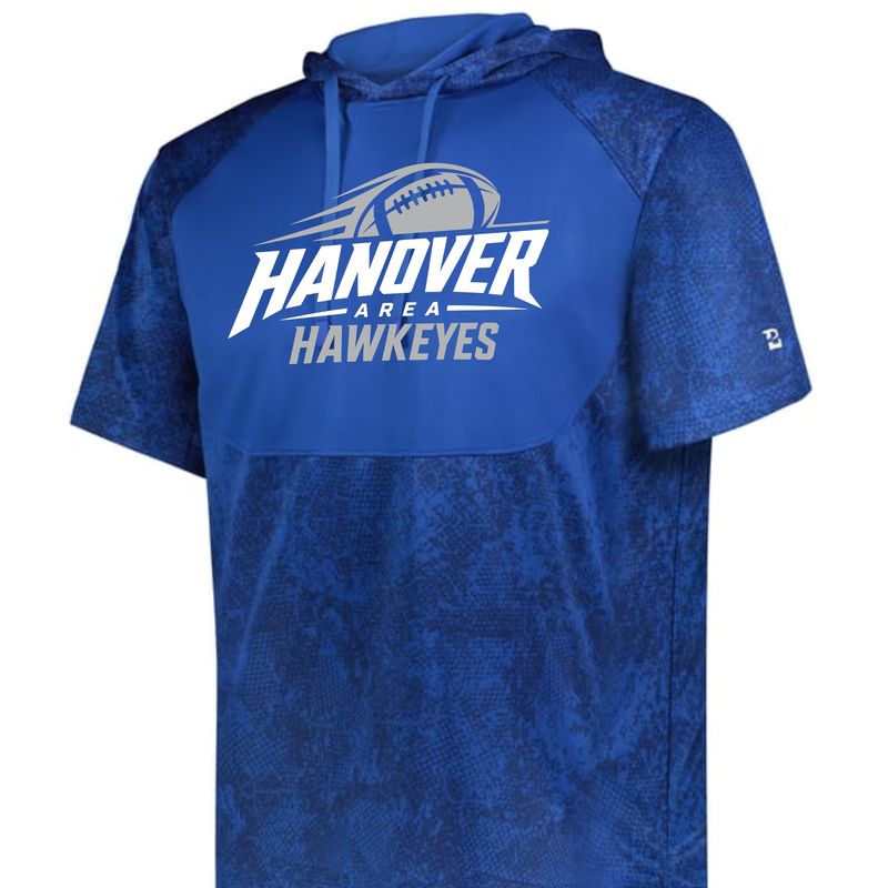 Hanover Area Football Badger Performance Short Sleeve hooded Tshirt