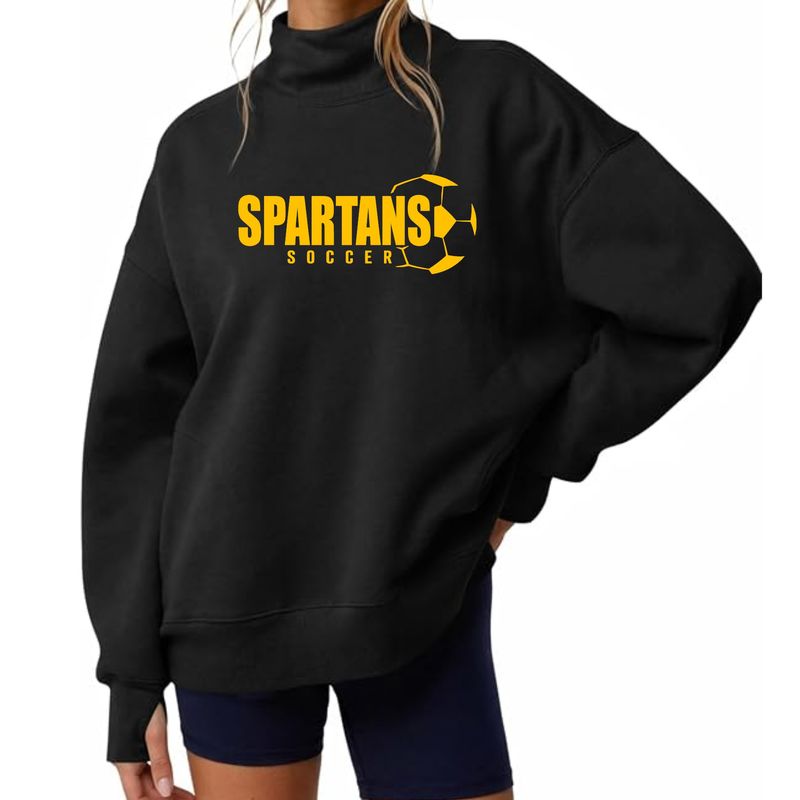 Spartans Soccer Ladies Mockneck Sweatshirt