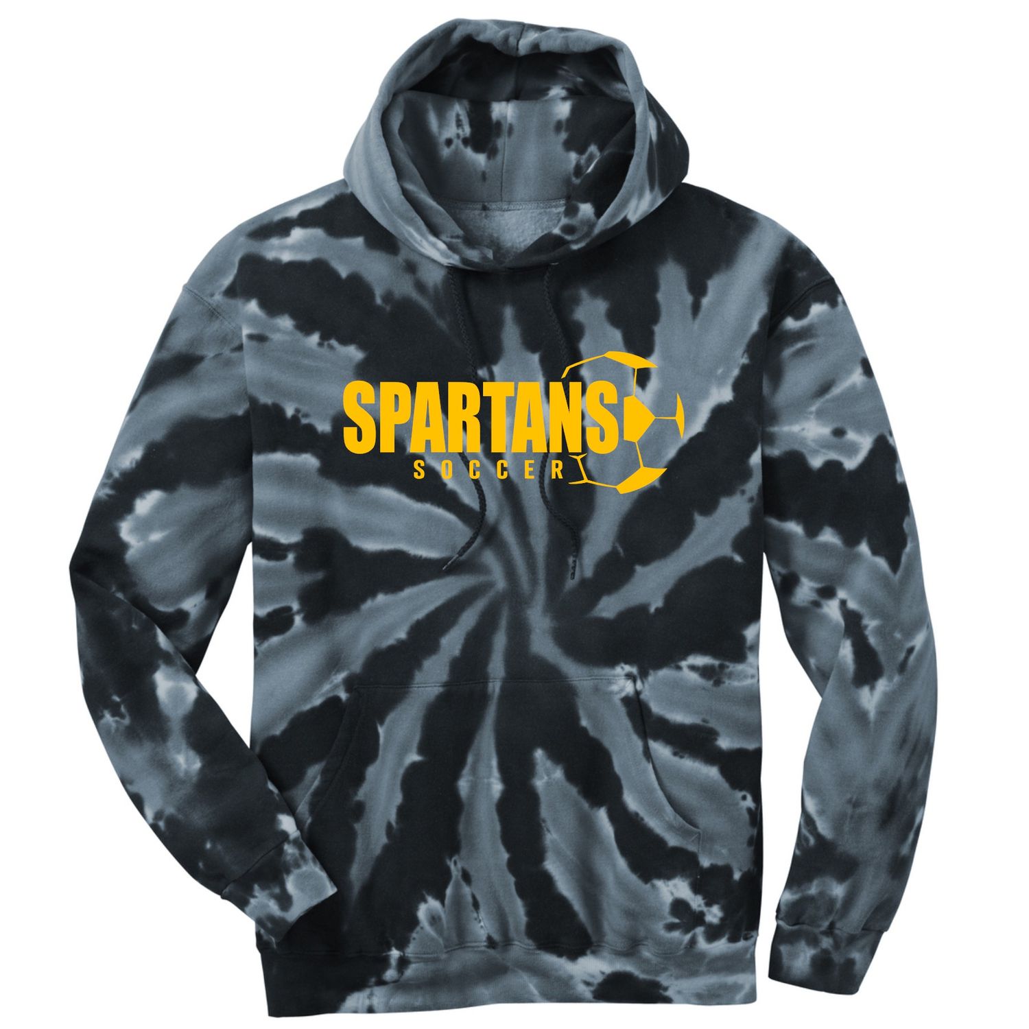 Spartans Soccer Spiral Tie Dye Hoodie