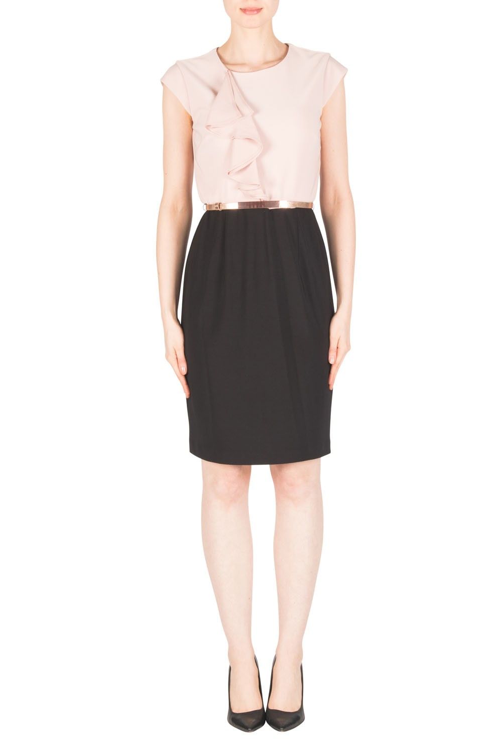 Joseph Ribkoff Dress  183034, Color: Winter Blush/Black, Size: 8