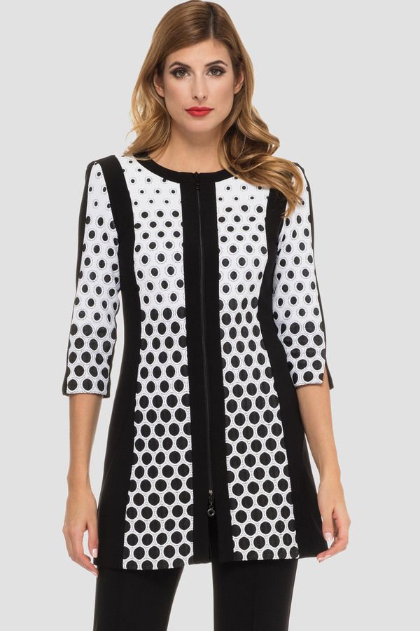 Joseph Ribkoff coat 191892, Color: Black/White, Size: 10
