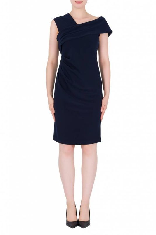 Off shoulder Navy Dress Joseph Ribkoff 184008