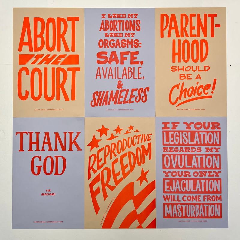 Reproductive Rights Protest Posters - Set of 6