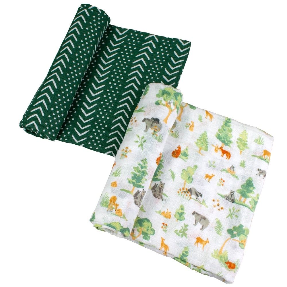 Forest Friends + Mudcloth Classic Muslin Swaddle Blanket Set