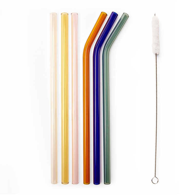 COLORED REUSABLE GLASS STRAWS
