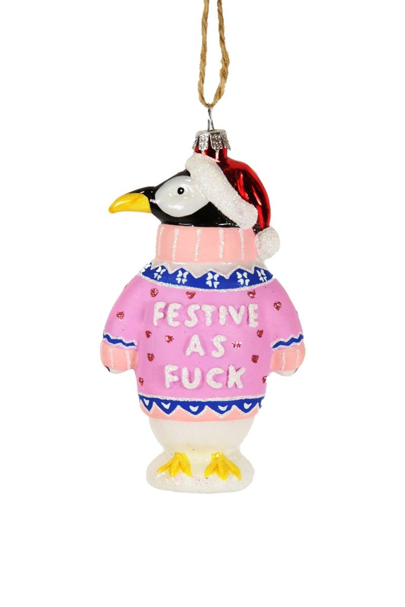 Festive Penguin Sweater Ornament