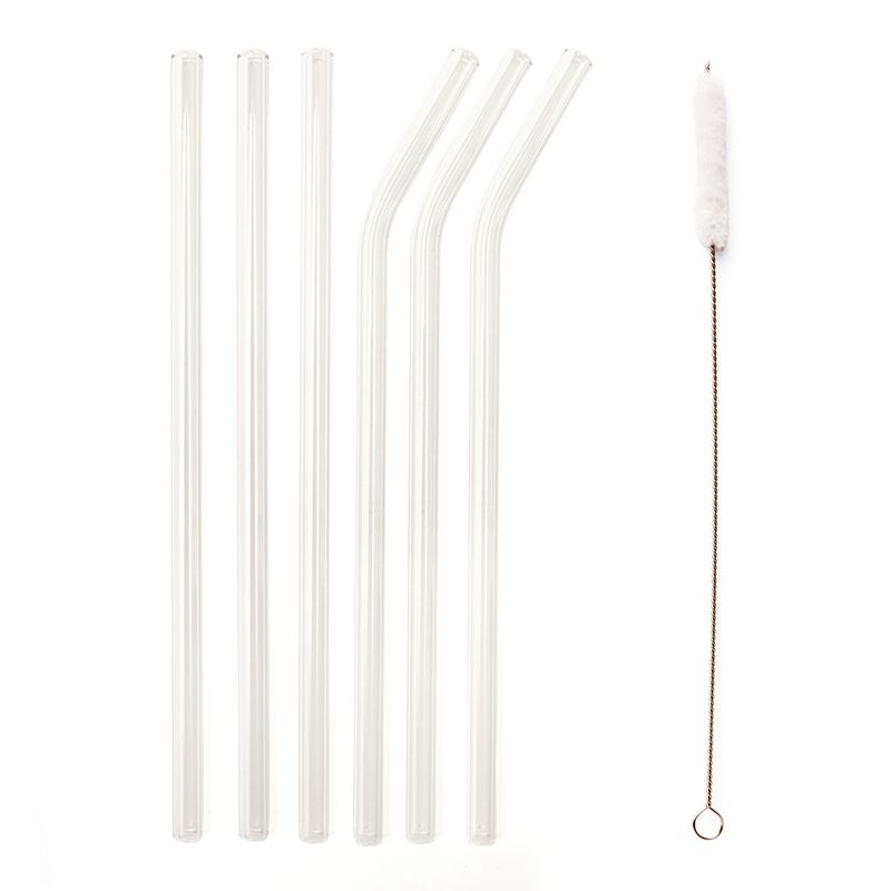 CLEAR REUSABLE GLASS STRAWS