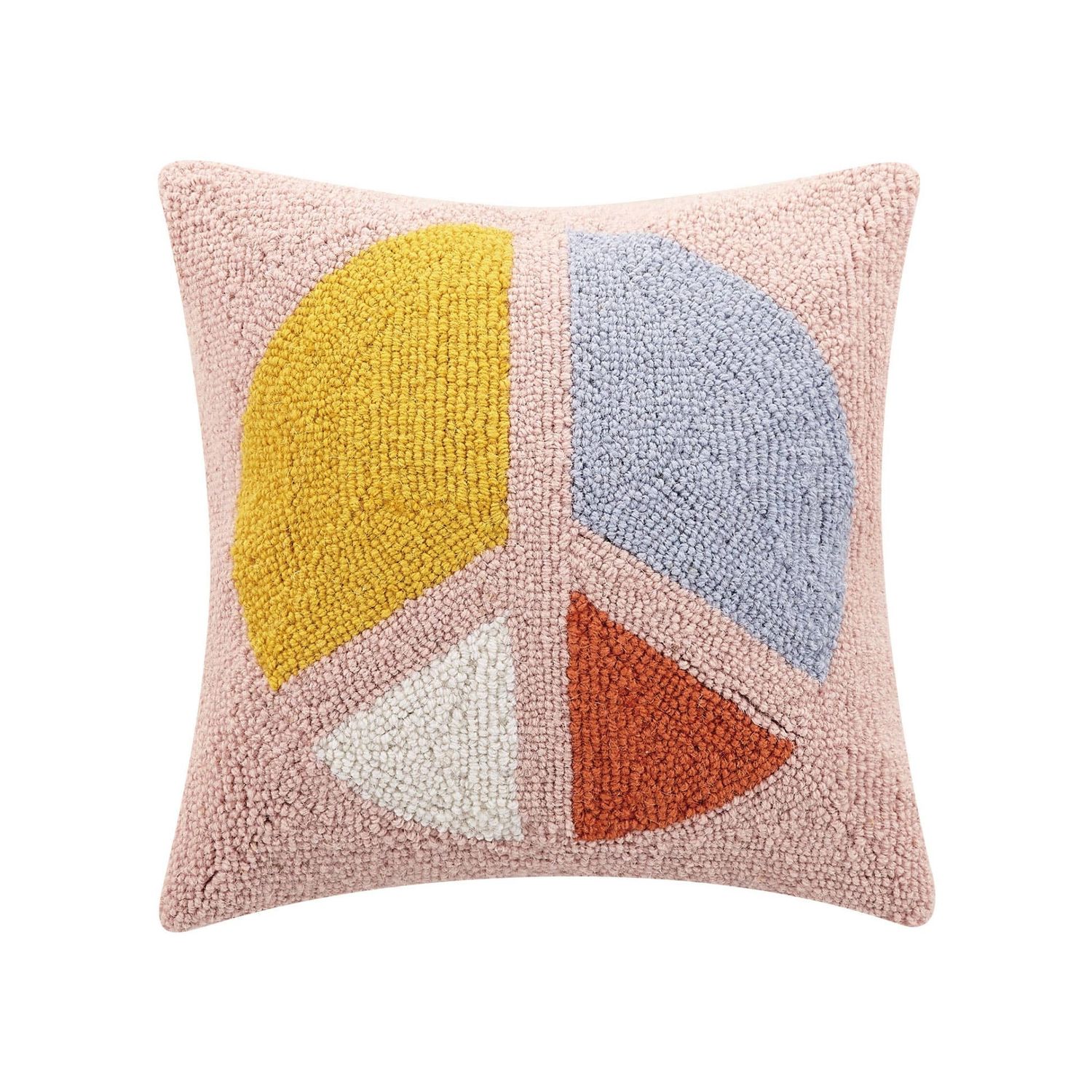 Peace Sign Hook Pillow by Ampersand
