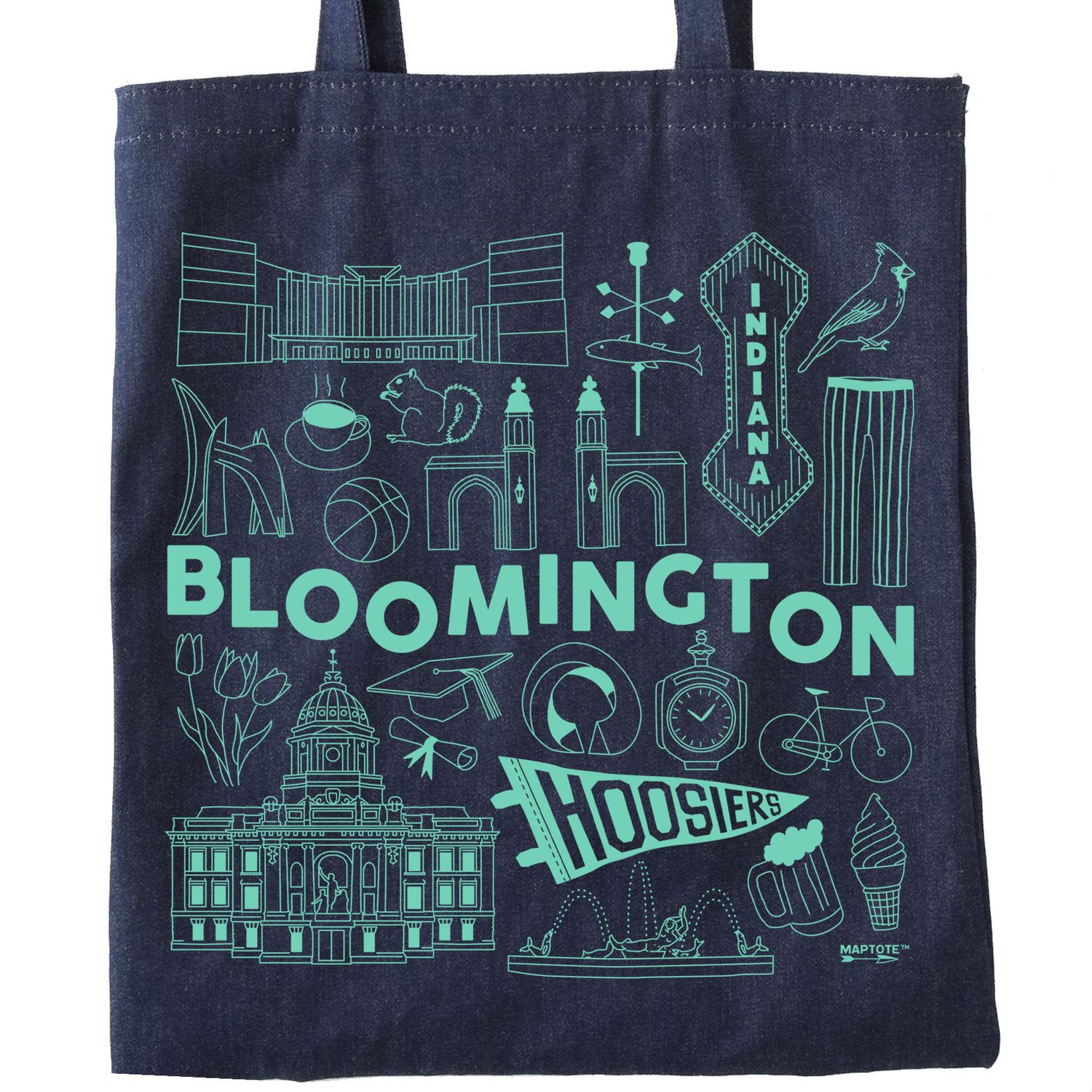 Bloomington Icons Tote, Color: Denim