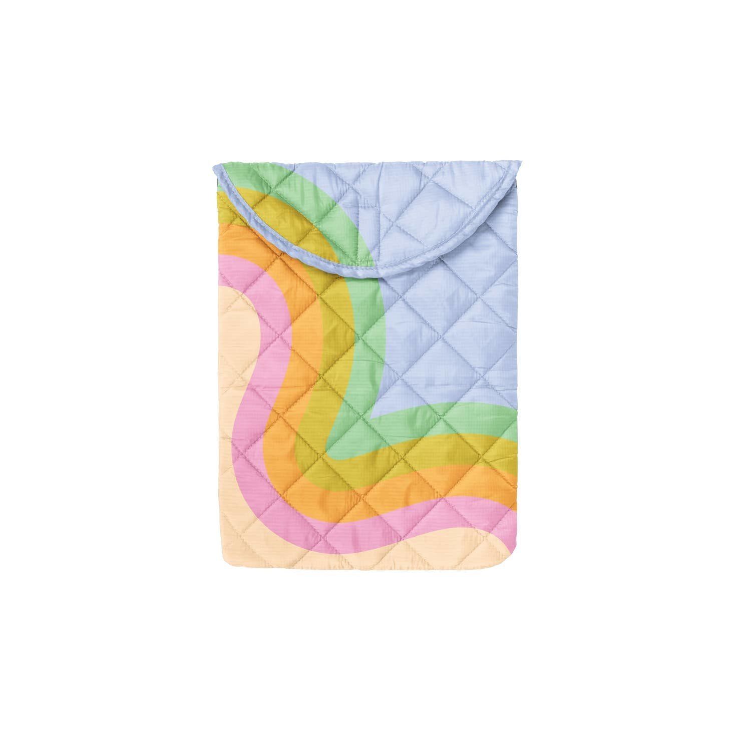 Small Foldover Puffy Laptop Sleeves - Waves