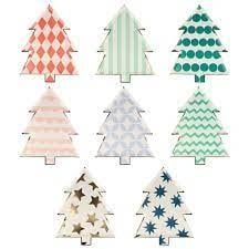 Patterned Christmas Tree Plates