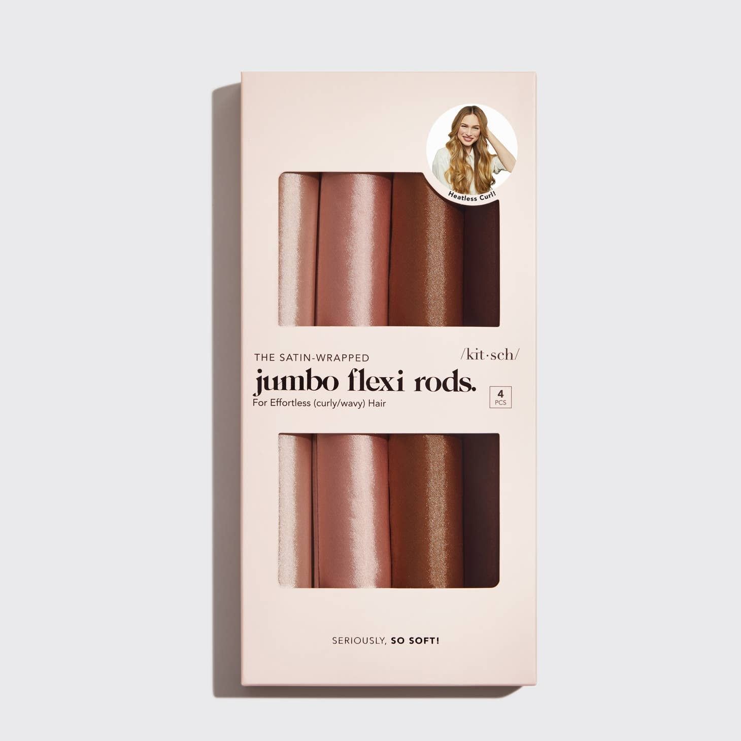Rosewood Satin Jumbo Wrapped Flexi Rods - 4pc