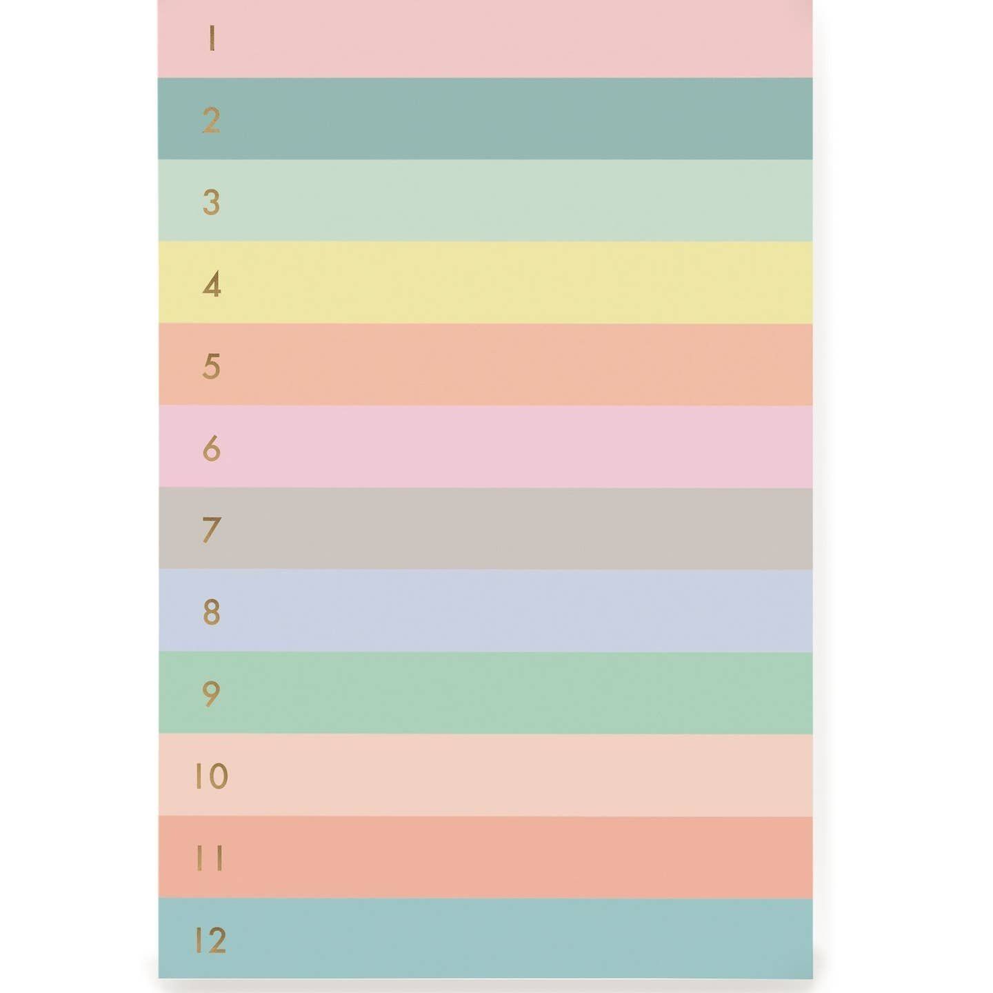 Numbered Color Block Memo Notepad