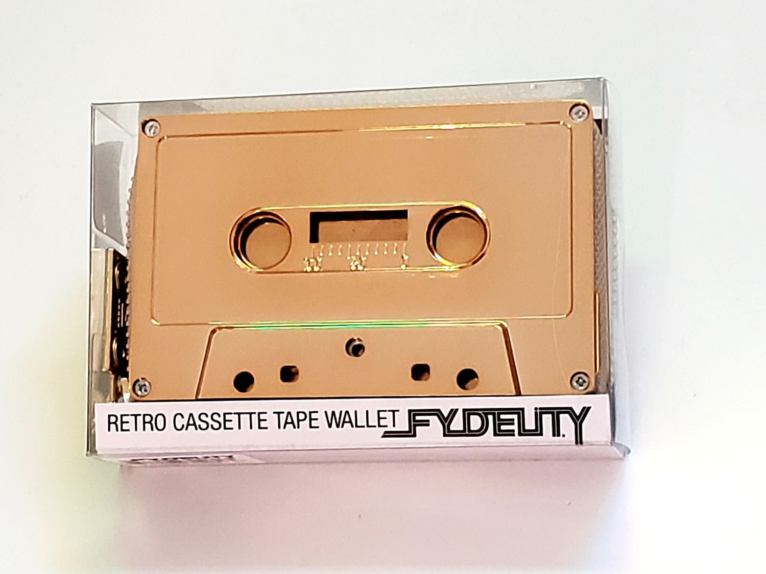 Retro Cassette Mixtape Wallet Gold Chrome