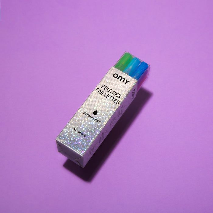 9 Glitter Markers Set