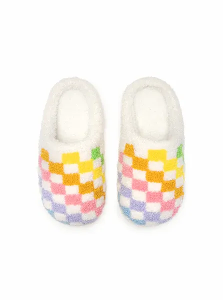 Indoor / Outdoor Slippers - Rainbow Checkered