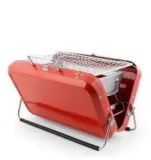 PORTABLE BBQ GRILL BRIEFCASE RED