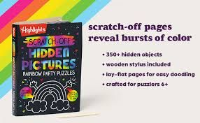 Scratch off Hidden Pictures  Rainbow Party Puzzle