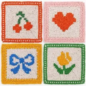 Beaded Coaster Set, Quilt