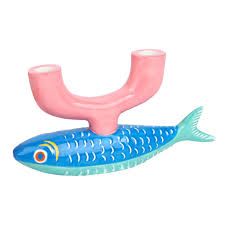 Fish Ceramic Candle Holder | Spring | Summer | 4.9&quot; × 9.2&quot; |