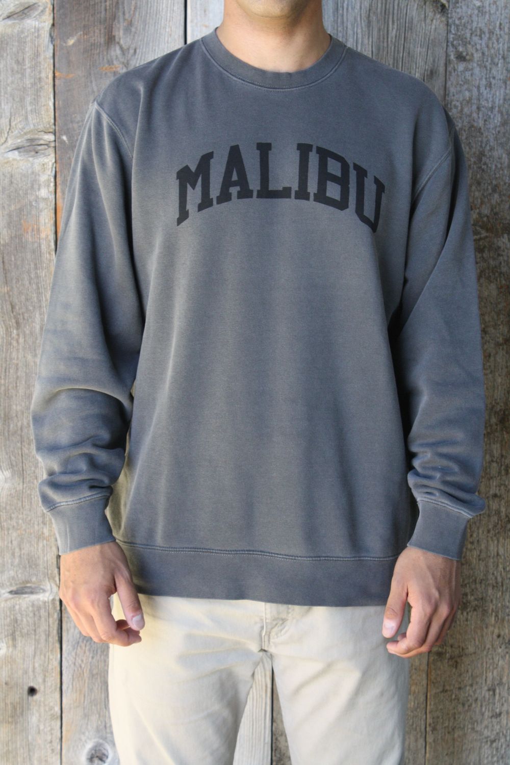Malibu Pigment Dyed  Crewneck, Color: Black, Size: 2XL