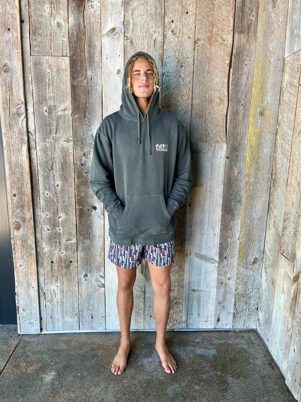 Pool Skater Pigment Dyed Hoodie, type: Black, Size: 2XL