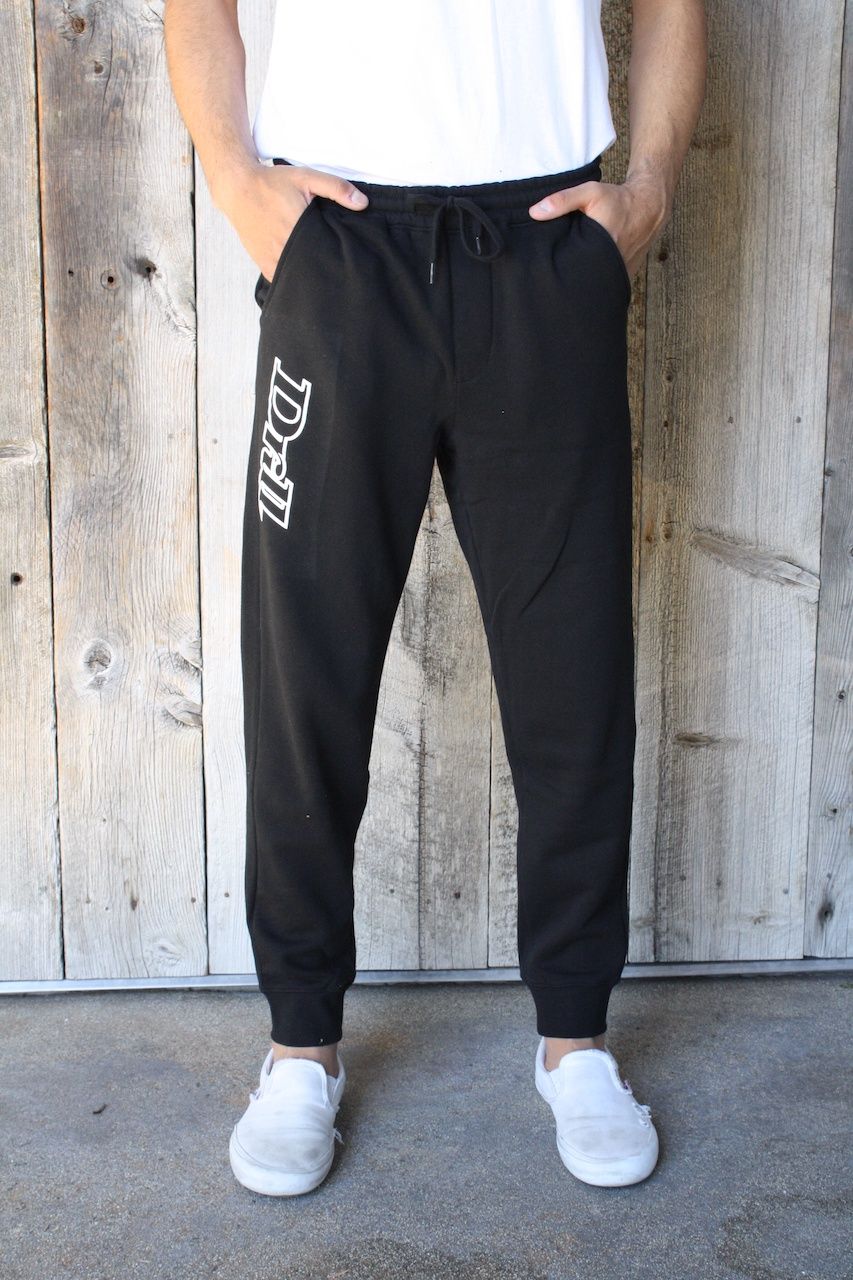 Drill Outline Sweatpants, Color: Black, Size: 2XL
