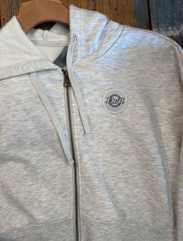 Moana Cropped Zip-Up Hoodie, Color: H. White, Size: XS