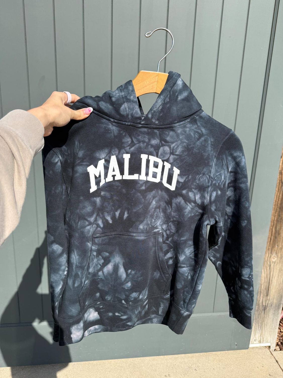 Youth Malibu Tie Dye Pullover Hoodie, Color: Black, Size: XS