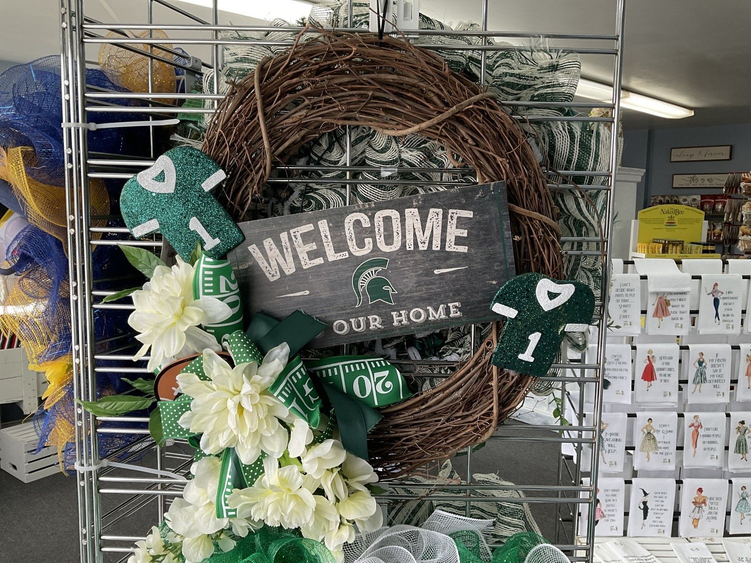 Grapevine Wreath Michigan State Welcome To Our Home