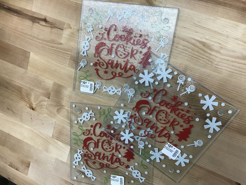 Square Cookies for Santa Plate