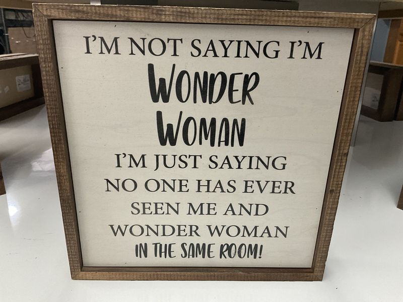 Rustic Sign 10x10 Wonder Woman