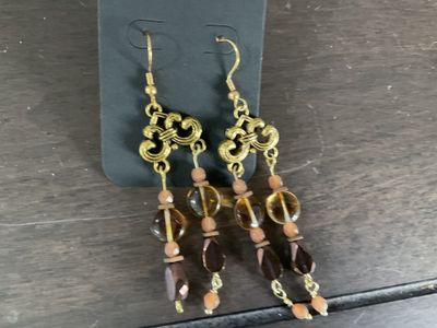 OTD F83 Earrings Chunky Gold Brown