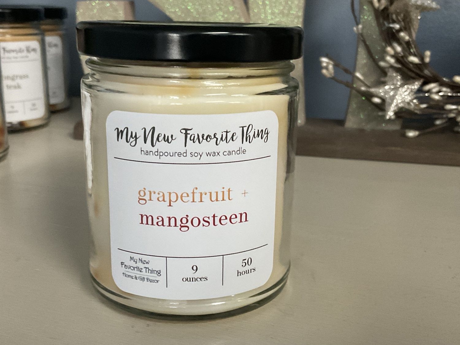 Soy Wax Candle- Grapefruit + Mangosteen