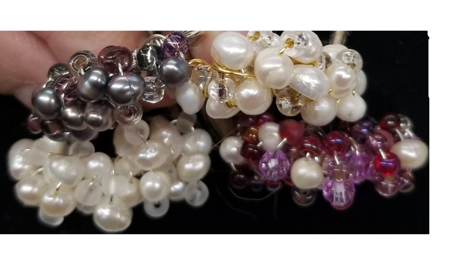 Beaded Ring with Metal Band