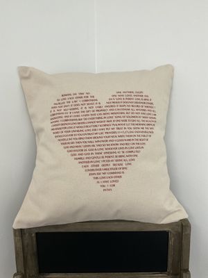 W- I Heart Verses Inspirational Valentine's Canvas Pillow