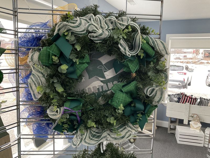 Evergreen Spartan Mi State Wreath 24 inches