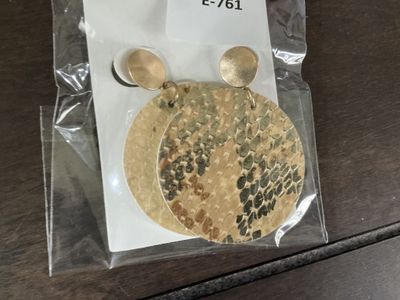 761 Circle Leather Earrings BR